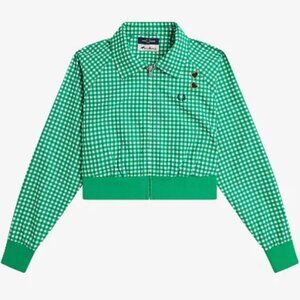 Amy Winehouse Fred Perry Green Embroidered Gingham Jacket